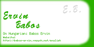ervin babos business card